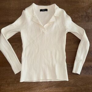 O.P.T Cream Ribbed Women's Top
